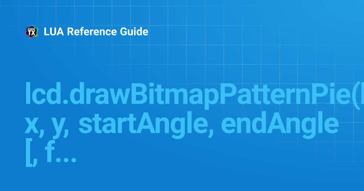 Lcd drawbitmappatternpie bitmap x y startangle endangle flags