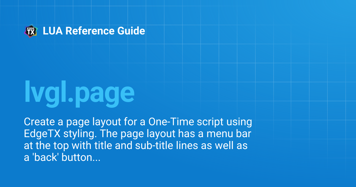 lvgl.page | LUA Reference Guide